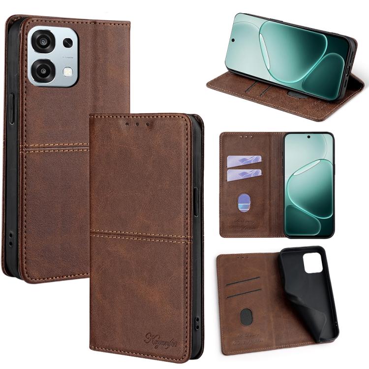 Custodia per telefono in pelle magnetica con trama di mucca, For OPPO F31 5G, For OPPO Find X9 Pro 5G, For OPPO K13 Turbo Pro 5G, For OPPO Reno14 F 5G