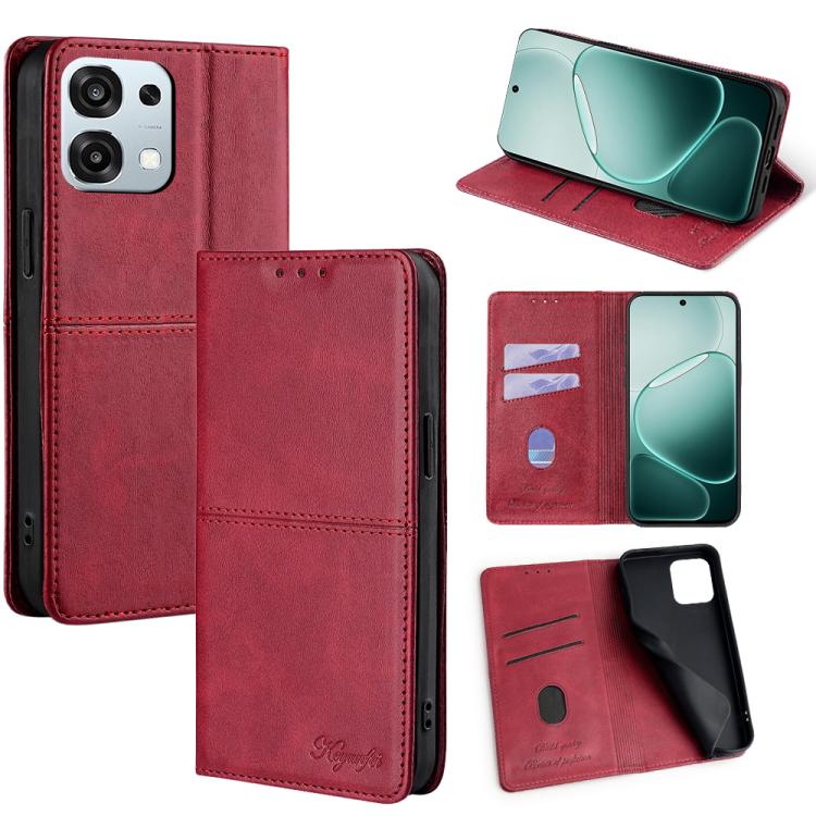 Custodia per telefono in pelle magnetica con trama di mucca, For OPPO F31 5G, For OPPO Find X9 Pro 5G, For OPPO K13 Turbo Pro 5G, For OPPO Reno14 F 5G