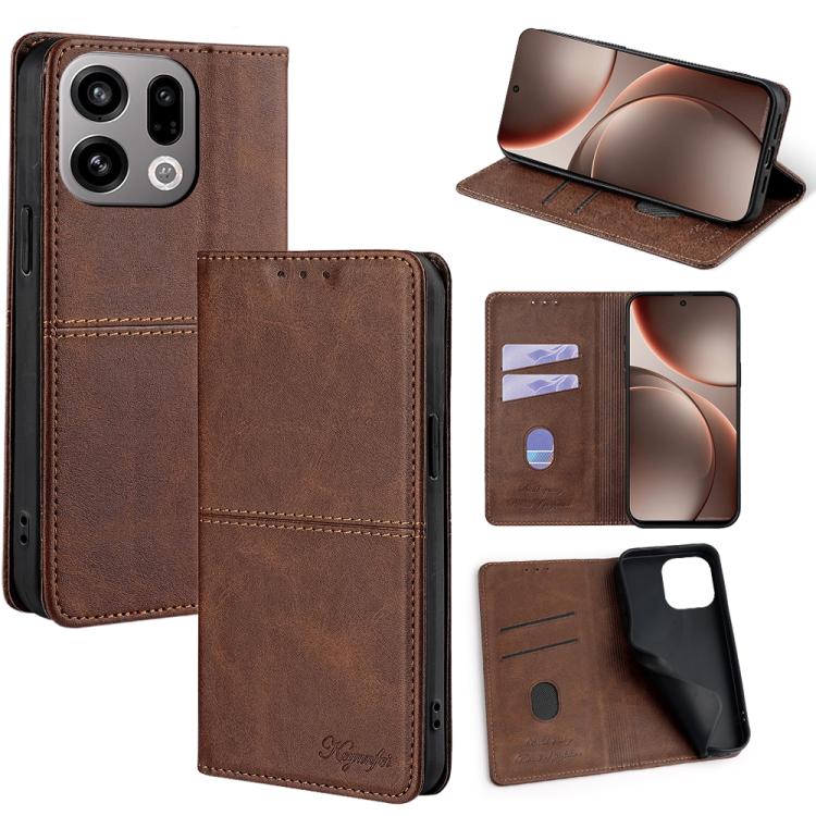 Custodia per telefono in pelle magnetica con trama di mucca, For OPPO Find X9s Pro 5G, For OPPO Find X9 Ultra 5G, For OPPO A6s 4G, For OPPO Find X9 5G