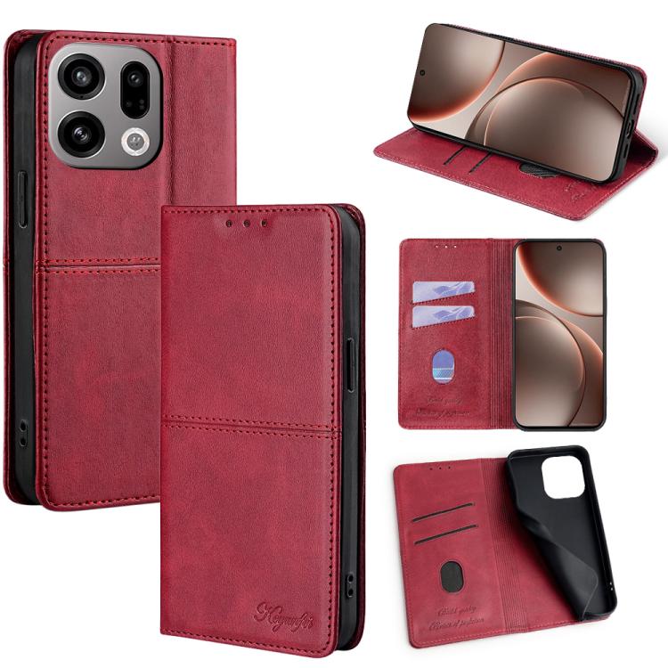 Custodia per telefono in pelle magnetica con trama di mucca, For OPPO Find X9s Pro 5G, For OPPO Find X9 Ultra 5G, For OPPO A6s 4G, For OPPO Find X9 5G