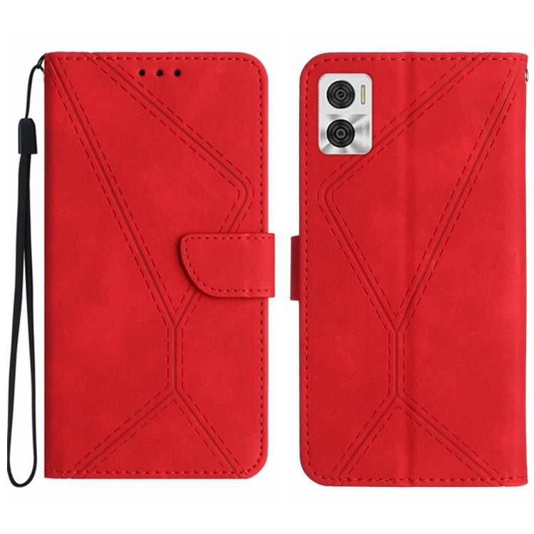 Custodia per telefono in pelle goffrata con cuciture, For Motorola Moto G Play 2023, For Motorola Moto G72 4G, For Motorola Moto E22 / E22i 4G, For Motorola Moto E22S / G22 4G