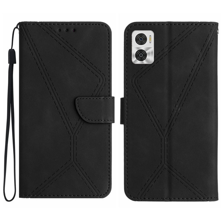 Custodia per telefono in pelle goffrata con cuciture, For Motorola Moto G Play 2023, For Motorola Moto G72 4G, For Motorola Moto E22 / E22i 4G, For Motorola Moto E22S / G22 4G