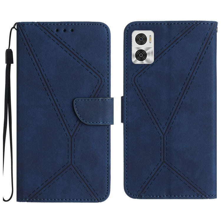 Custodia per telefono in pelle goffrata con cuciture, For Motorola Moto G Play 2023, For Motorola Moto G72 4G, For Motorola Moto E22 / E22i 4G, For Motorola Moto E22S / G22 4G