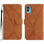 Custodia per telefono in pelle goffrata con cuciture, For Motorola Moto G Play 2023, For Motorola Moto G72 4G, For Motorola Moto E22 / E22i 4G, For Motorola Moto E22S / G22 4G