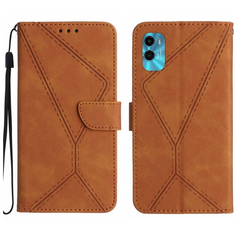 Custodia per telefono in pelle goffrata con cuciture, For Motorola Moto G Play 2023, For Motorola Moto G72 4G, For Motorola Moto E22 / E22i 4G, For Motorola Moto E22S / G22 4G