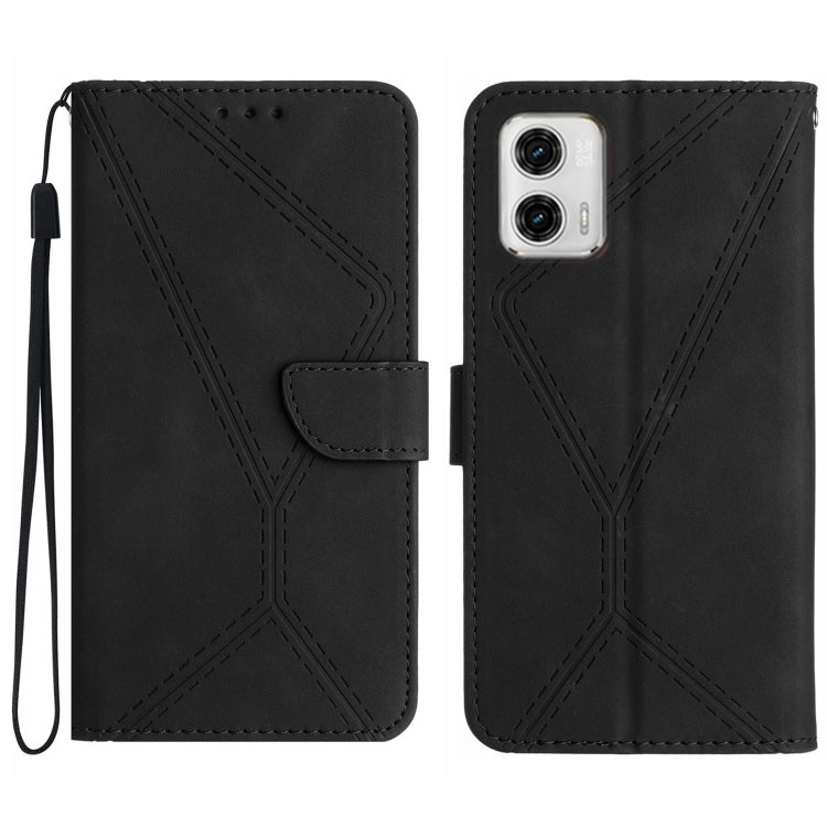Custodia per telefono in pelle goffrata con cuciture, For Moto G53 5G / G23 / G13 4G, For Motorola Moto E13 4G, For Motorola Moto G73 5G, For Motorola Moto G 5G 2023