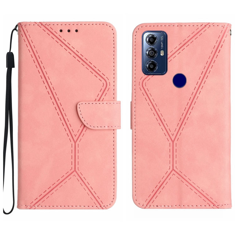 Custodia per telefono in pelle goffrata con cuciture, For Motorola Moto G Play 2023, For Motorola Moto G72 4G, For Motorola Moto E22 / E22i 4G, For Motorola Moto E22S / G22 4G