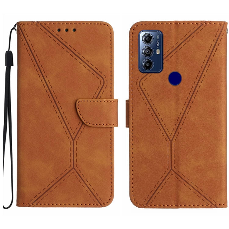Custodia per telefono in pelle goffrata con cuciture, For Motorola Moto G Play 2023, For Motorola Moto G72 4G, For Motorola Moto E22 / E22i 4G, For Motorola Moto E22S / G22 4G