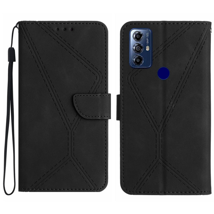 Custodia per telefono in pelle goffrata con cuciture, For Motorola Moto G Play 2023, For Motorola Moto G72 4G, For Motorola Moto E22 / E22i 4G, For Motorola Moto E22S / G22 4G