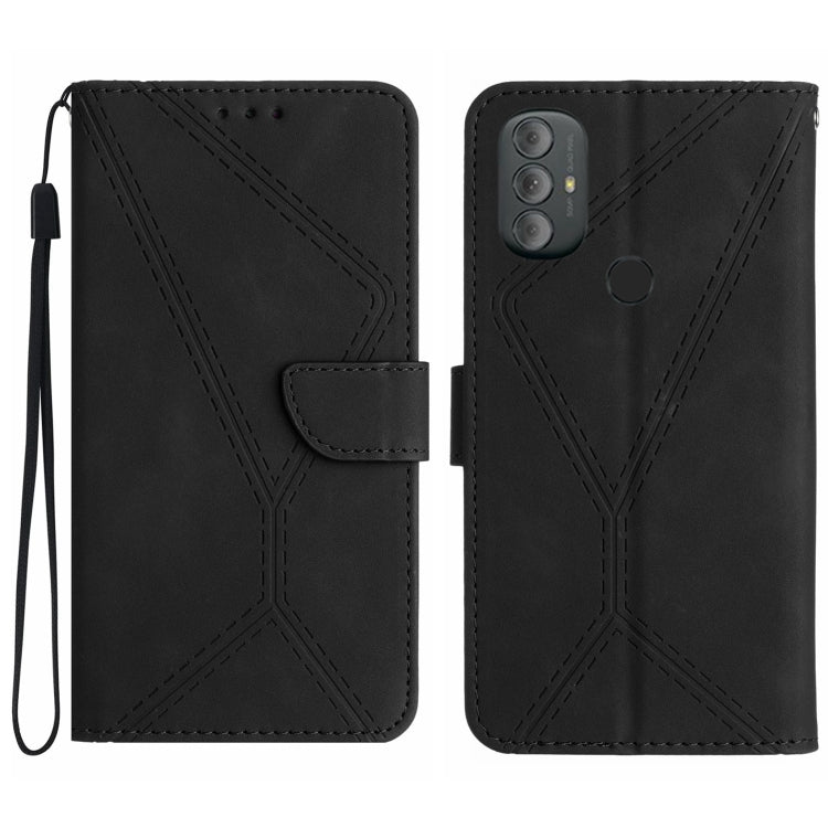 Custodia per telefono in pelle goffrata con cuciture, For Motorola Moto G52J, For Motorola Moto G Stylus 5G 2022, For Motorola Moto G Stylus 4G 2022, For Motorola Moto G Power 2022
