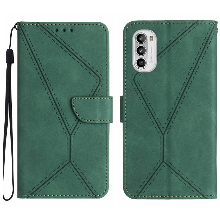 Custodia per telefono in pelle goffrata con cuciture, For Motorola Moto G52J, For Motorola Moto G Stylus 5G 2022, For Motorola Moto G Stylus 4G 2022, For Motorola Moto G Power 2022