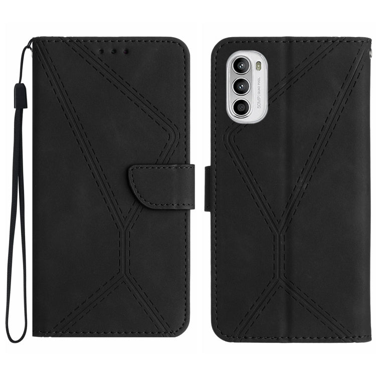 Custodia per telefono in pelle goffrata con cuciture, For Motorola Moto G52J, For Motorola Moto G Stylus 5G 2022, For Motorola Moto G Stylus 4G 2022, For Motorola Moto G Power 2022