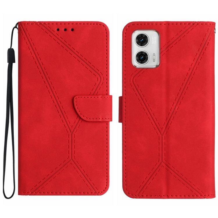 Custodia per telefono in pelle goffrata con cuciture, For Moto G53 5G / G23 / G13 4G, For Motorola Moto E13 4G, For Motorola Moto G73 5G, For Motorola Moto G 5G 2023