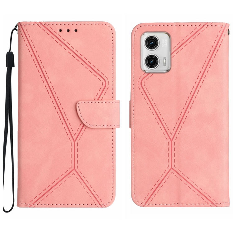 Custodia per telefono in pelle goffrata con cuciture, For Moto G53 5G / G23 / G13 4G, For Motorola Moto E13 4G, For Motorola Moto G73 5G, For Motorola Moto G 5G 2023
