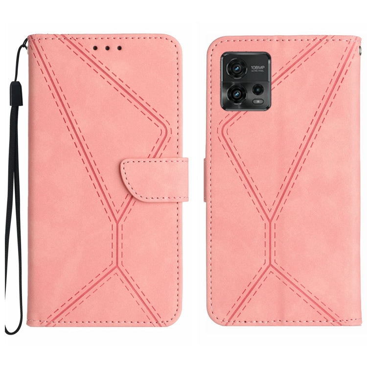 Custodia per telefono in pelle goffrata con cuciture, For Motorola Moto G Play 2023, For Motorola Moto G72 4G, For Motorola Moto E22 / E22i 4G, For Motorola Moto E22S / G22 4G