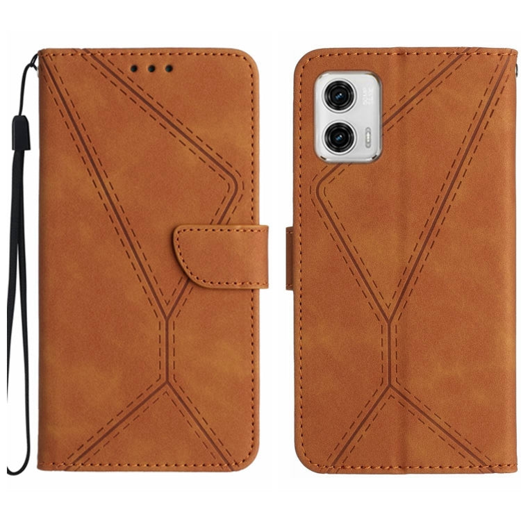 Custodia per telefono in pelle goffrata con cuciture, For Moto G53 5G / G23 / G13 4G, For Motorola Moto E13 4G, For Motorola Moto G73 5G, For Motorola Moto G 5G 2023