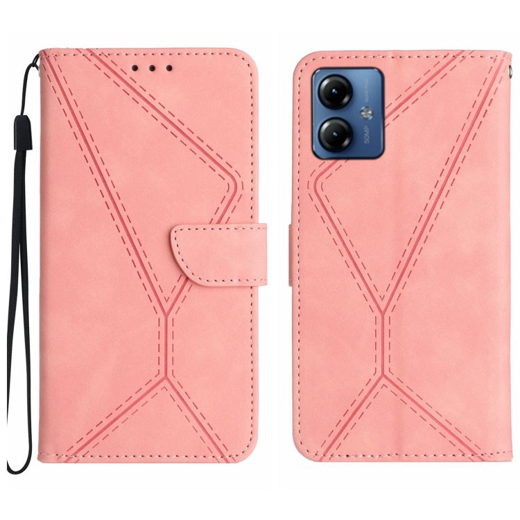 Custodia per telefono in pelle goffrata con cuciture, For Motorola Moto G84, For Motorola Moto G54, For Motorola Edge 40 Neo, For Motorola Moto G14