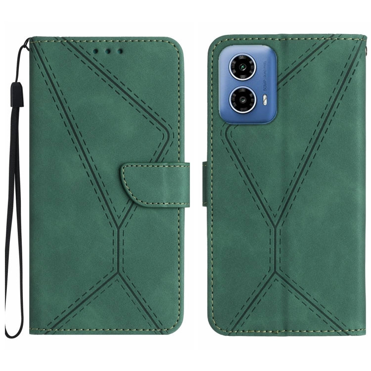 Custodia per telefono in pelle goffrata con cuciture, For Motorola Moto G85 5G, For Motorola Edge 5G 2024, For Motorola Moto G Stylus 5G 2024, For Motorola Moto G04 / G24
