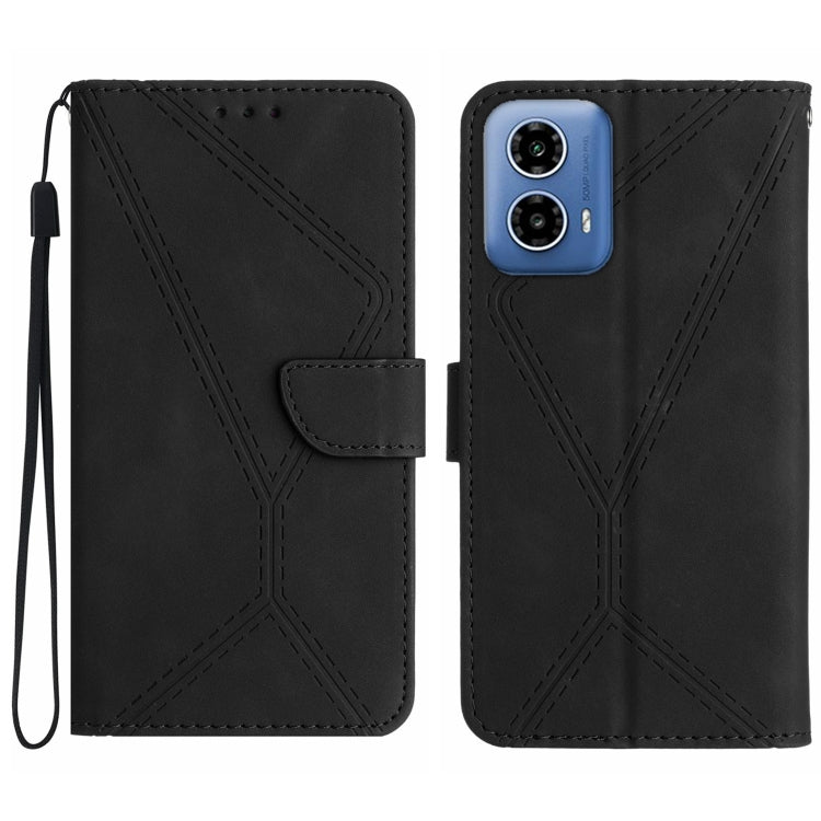 Custodia per telefono in pelle goffrata con cuciture, For Motorola Moto G85 5G, For Motorola Edge 5G 2024, For Motorola Moto G Stylus 5G 2024, For Motorola Moto G04 / G24