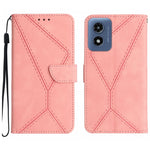 Custodia per telefono in pelle goffrata con cuciture, For Motorola Moto G45 5G, For Motorola Edge 50 5G, For Motorola Edge 50 Neo, For Motorola Moto E14