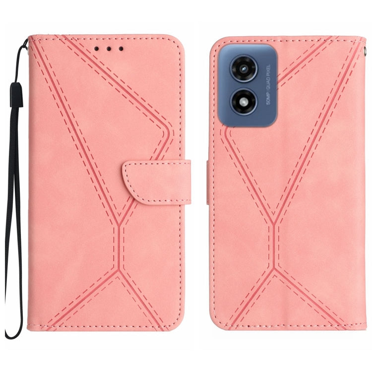 Custodia per telefono in pelle goffrata con cuciture, For Motorola Moto G45 5G, For Motorola Edge 50 5G, For Motorola Edge 50 Neo, For Motorola Moto E14