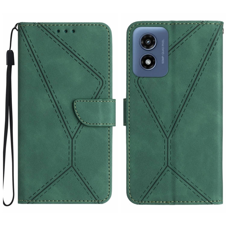 Custodia per telefono in pelle goffrata con cuciture, For Motorola Moto G45 5G, For Motorola Edge 50 5G, For Motorola Edge 50 Neo, For Motorola Moto E14