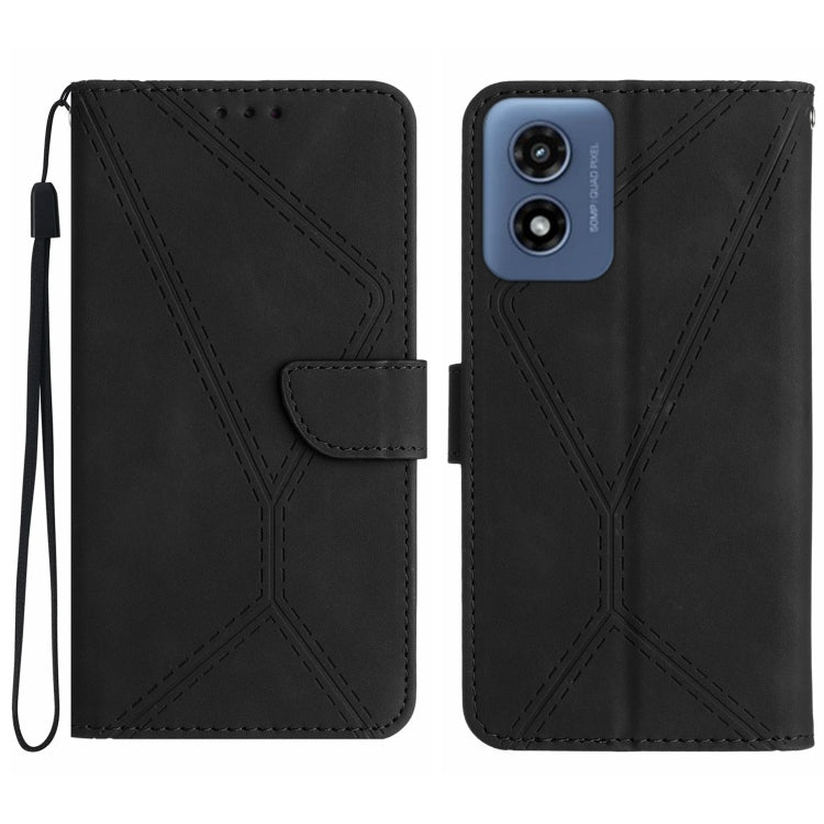 Custodia per telefono in pelle goffrata con cuciture, For Motorola Moto G45 5G, For Motorola Edge 50 5G, For Motorola Edge 50 Neo, For Motorola Moto E14