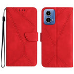 Custodia per telefono in pelle goffrata con cuciture, For Motorola Moto G85 5G, For Motorola Edge 5G 2024, For Motorola Moto G Stylus 5G 2024, For Motorola Moto G04 / G24