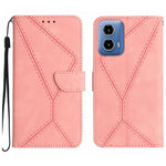Custodia per telefono in pelle goffrata con cuciture, For Motorola Moto G85 5G, For Motorola Edge 5G 2024, For Motorola Moto G Stylus 5G 2024, For Motorola Moto G04 / G24