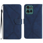 Custodia per telefono in pelle goffrata con cuciture, For Motorola Moto G45 5G, For Motorola Edge 50 5G, For Motorola Edge 50 Neo, For Motorola Moto E14