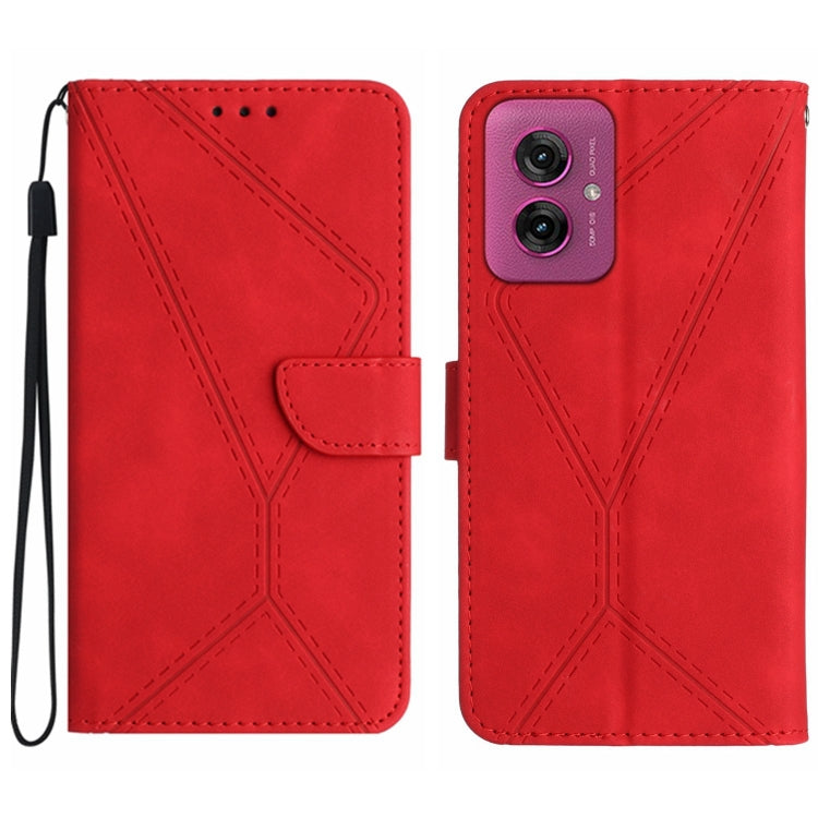 Custodia per telefono in pelle goffrata con cuciture, For Motorola Moto G Play 2025, For Motorola Moto G75 5G, For Motorola Moto G35 5G, For Motorola Moto G55 5G