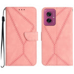 Custodia per telefono in pelle goffrata con cuciture, For Motorola Moto G Play 2025, For Motorola Moto G75 5G, For Motorola Moto G35 5G, For Motorola Moto G55 5G