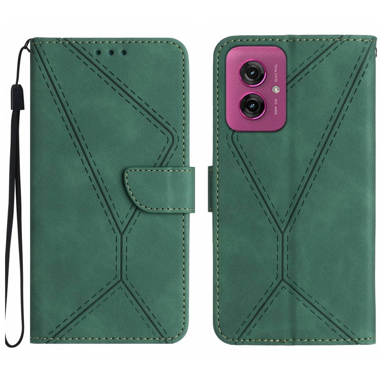 Custodia per telefono in pelle goffrata con cuciture, For Motorola Moto G Play 2025, For Motorola Moto G75 5G, For Motorola Moto G35 5G, For Motorola Moto G55 5G