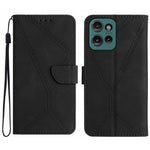 Custodia per telefono in pelle goffrata con cuciture, For Motorola Moto G Play 2025, For Motorola Moto G75 5G, For Motorola Moto G35 5G, For Motorola Moto G55 5G