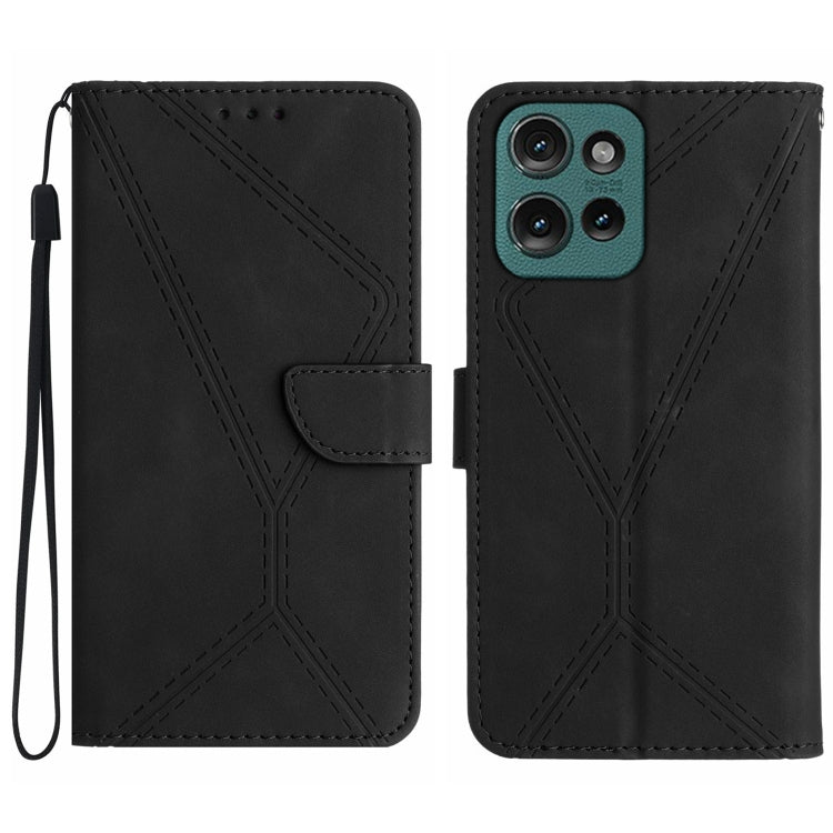 Custodia per telefono in pelle goffrata con cuciture, For Motorola Moto G Play 2025, For Motorola Moto G75 5G, For Motorola Moto G35 5G, For Motorola Moto G55 5G