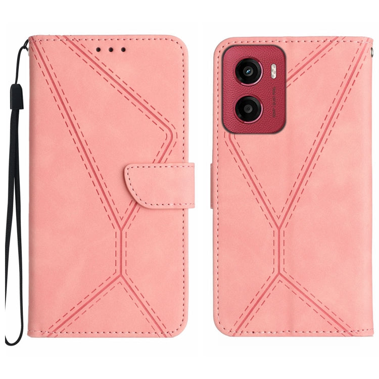 Custodia per telefono in pelle goffrata con cuciture, For Motorola Moto G Stylus 5G 2025, For Motorola Moto G05, For Motorola Moto G15, For Motorola Moto G 5G 2025