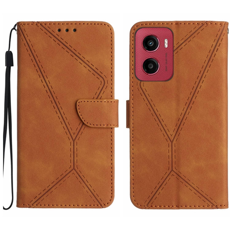 Custodia per telefono in pelle goffrata con cuciture, For Motorola Moto G Stylus 5G 2025, For Motorola Moto G05, For Motorola Moto G15, For Motorola Moto G 5G 2025