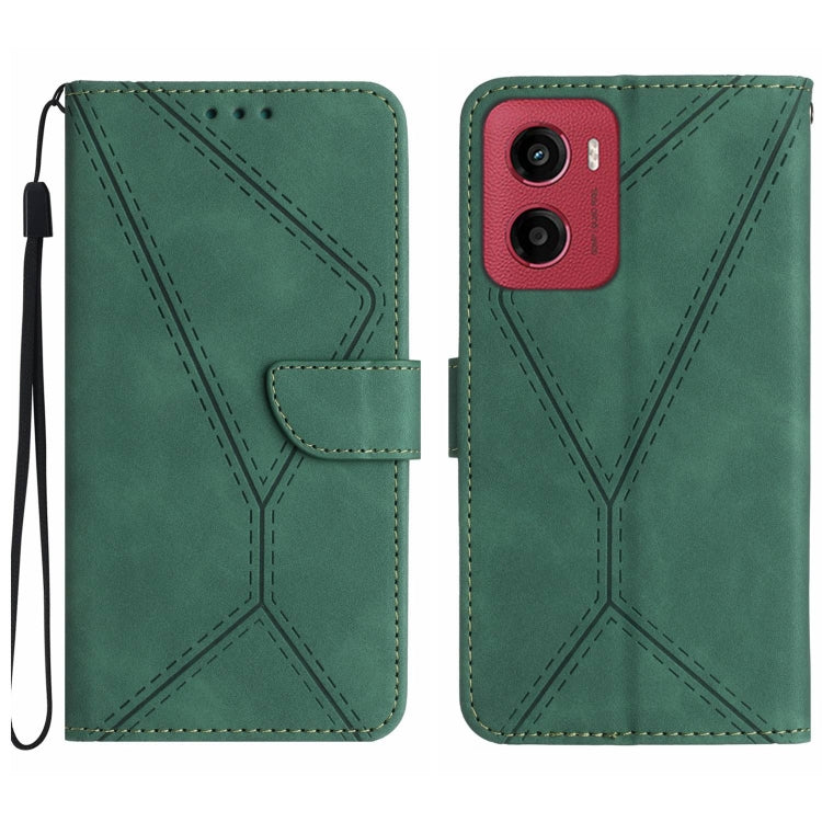 Custodia per telefono in pelle goffrata con cuciture, For Motorola Moto G Stylus 5G 2025, For Motorola Moto G05, For Motorola Moto G15, For Motorola Moto G 5G 2025