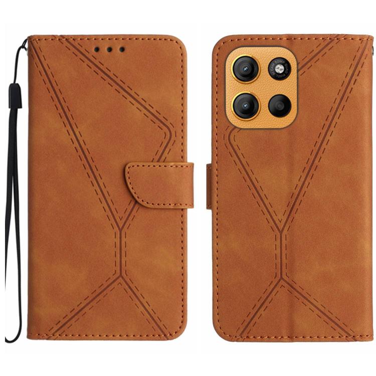 Custodia per telefono in pelle goffrata con cuciture, For Motorola Moto G Stylus 5G 2025, For Motorola Moto G05, For Motorola Moto G15, For Motorola Moto G 5G 2025