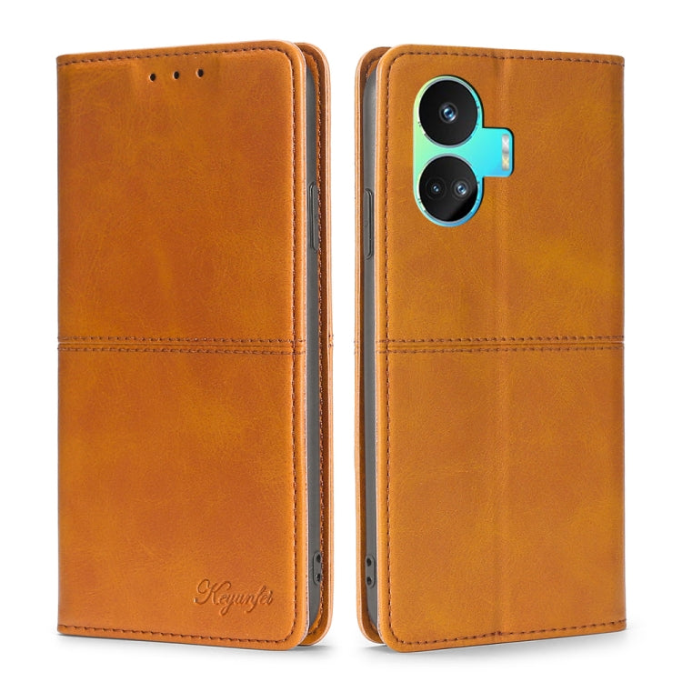 Custodia per telefono in pelle magnetica con trama di mucca, For Realme GT Neo5 SE