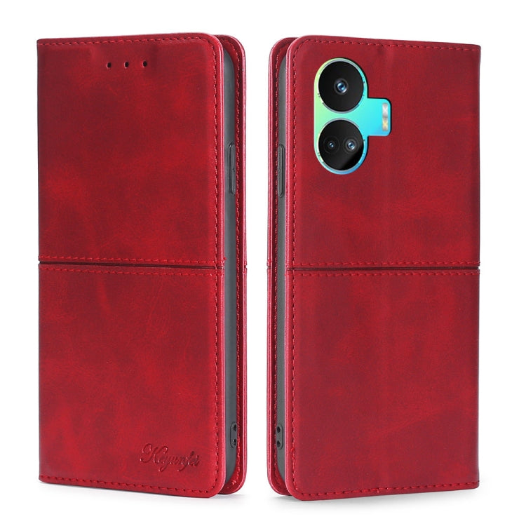 Custodia per telefono in pelle magnetica con trama di mucca, For Realme GT Neo5 SE