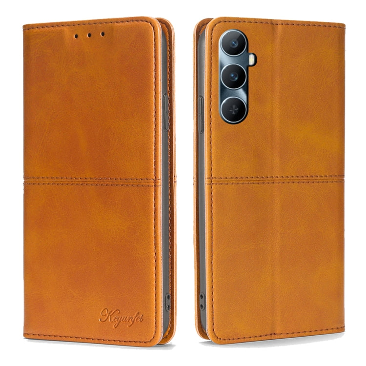 Custodia per telefono in pelle magnetica con trama di mucca, For Realme GT5 Pro 5G, For Realme 11 5G, For Realme 11 Pro / 11 Pro+ 5G, For Realme C65 4G