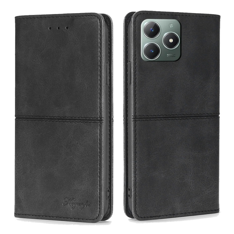 Custodia per telefono in pelle magnetica con trama di mucca, For Realme 14 5G Global, For Realme P3 Ultra 5G, For Realme P3 Pro 5G Global, For Realme C61 4G