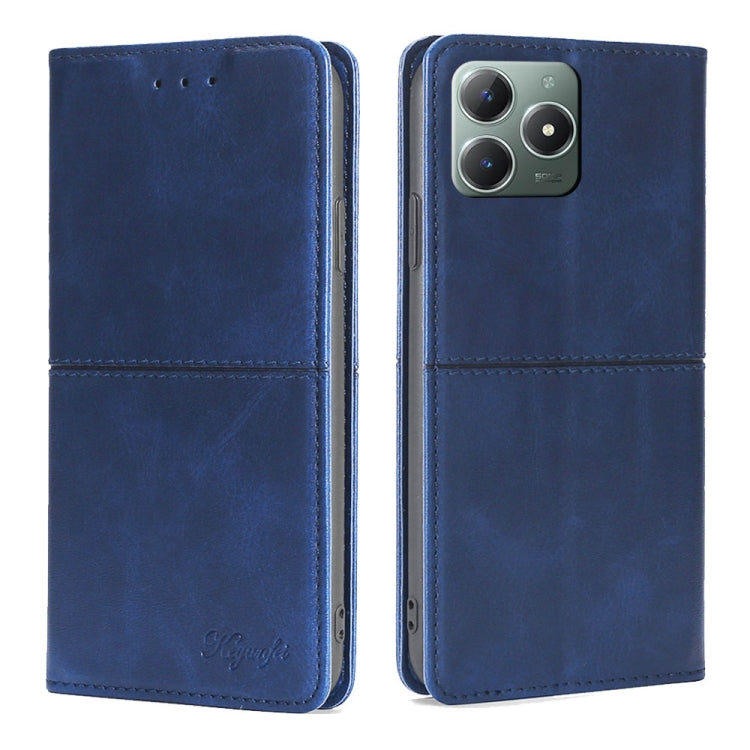 Custodia per telefono in pelle magnetica con trama di mucca, For Realme 14 5G Global, For Realme P3 Ultra 5G, For Realme P3 Pro 5G Global, For Realme C61 4G