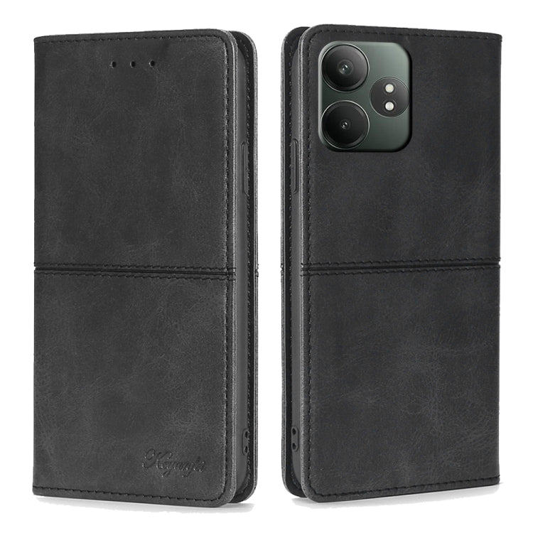 Custodia per telefono in pelle magnetica con trama di mucca, For Realme GT Neo6 SE, For Realme 12 5G, For Realme 12+ 5G, For Realme 12 Pro 5G