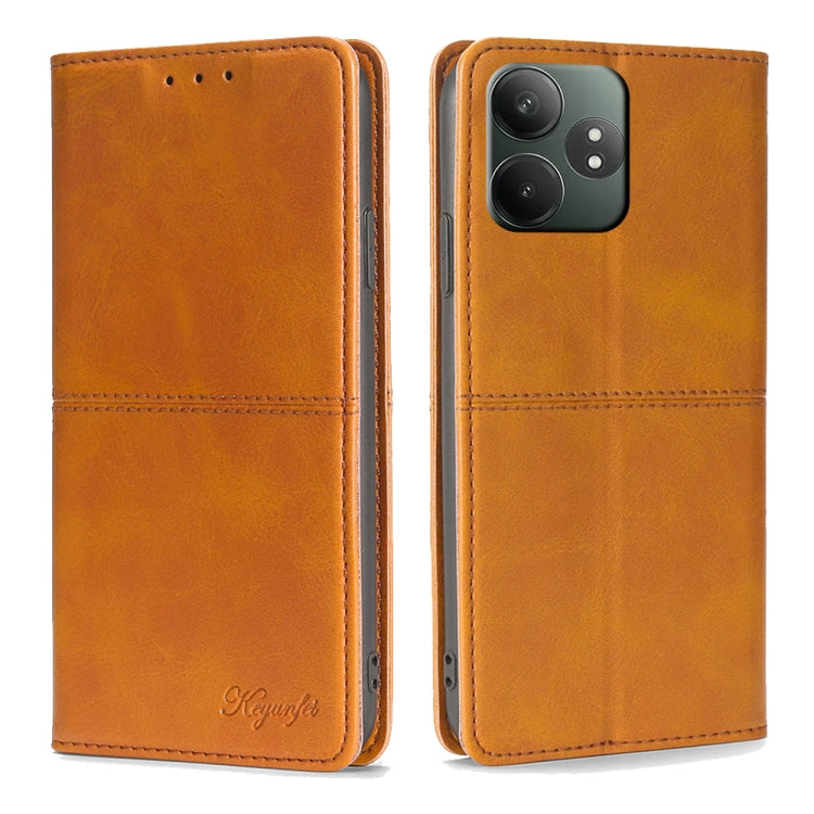 Custodia per telefono in pelle magnetica con trama di mucca, For Realme GT Neo6 SE, For Realme 12 5G, For Realme 12+ 5G, For Realme 12 Pro 5G
