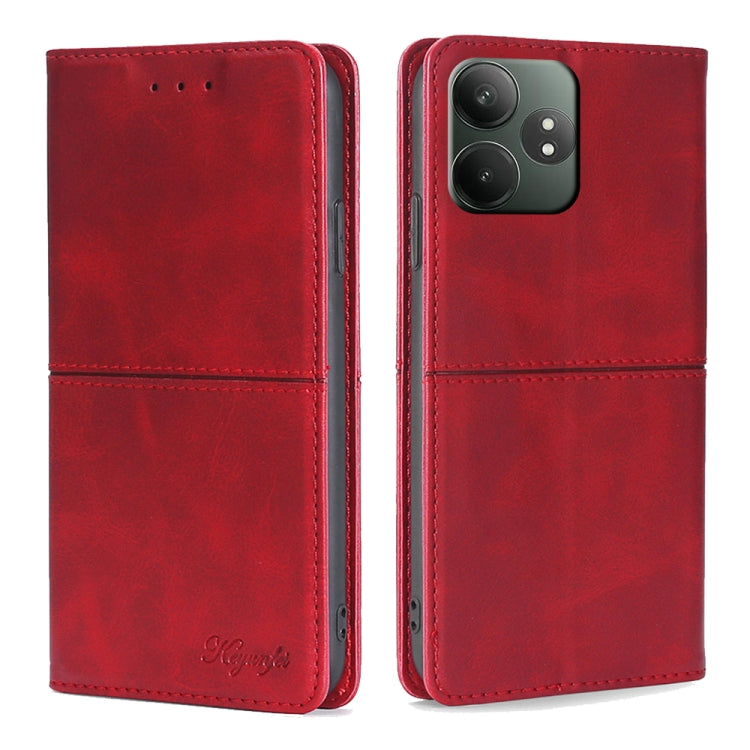 Custodia per telefono in pelle magnetica con trama di mucca, For Realme GT Neo6 SE, For Realme 12 5G, For Realme 12+ 5G, For Realme 12 Pro 5G