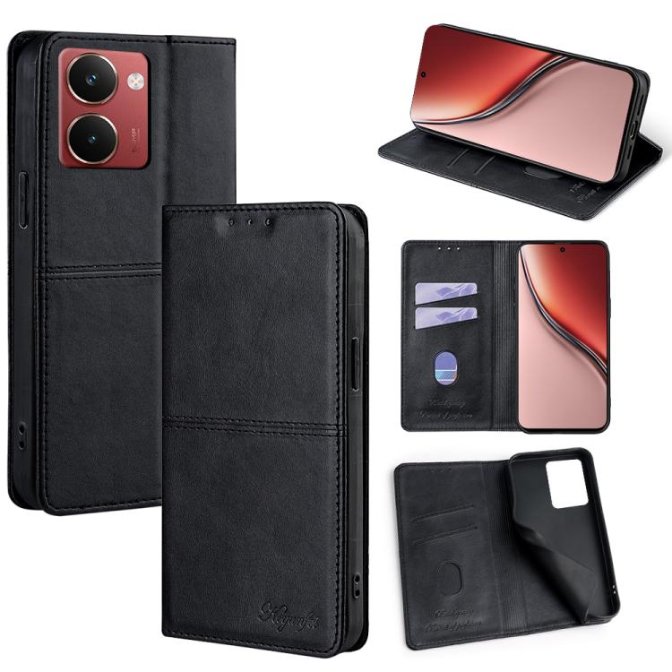 Custodia per telefono in pelle magnetica con trama di mucca, For Realme 14 5G Global, For Realme P3 Ultra 5G, For Realme P3 Pro 5G Global, For Realme C61 4G