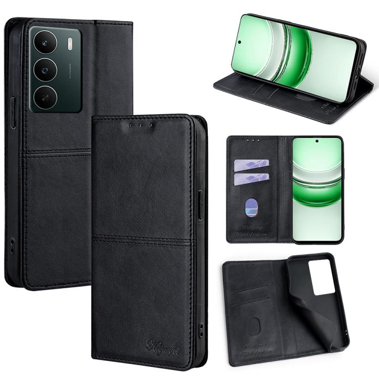 Custodia per telefono in pelle magnetica con trama di mucca, For Realme C85 Pro 4G, For Realme 15T 5G Global, For Realme C71 4G, For Realme GT 7 Global