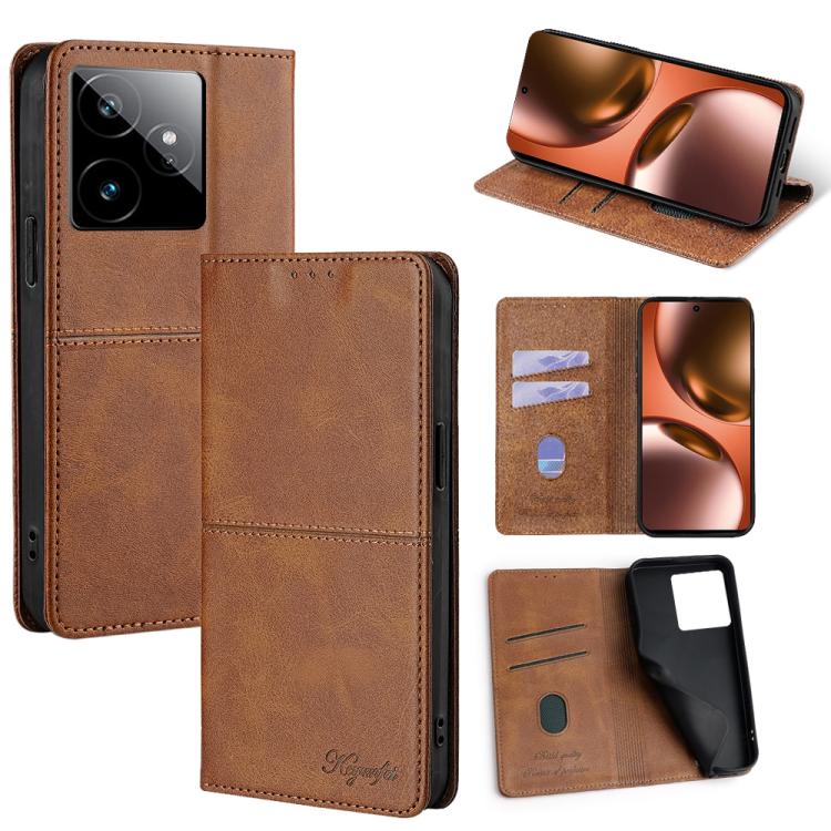 Custodia per telefono in pelle magnetica con trama di mucca, For Realme C85 Pro 4G, For Realme 15T 5G Global, For Realme C71 4G, For Realme GT 7 Global